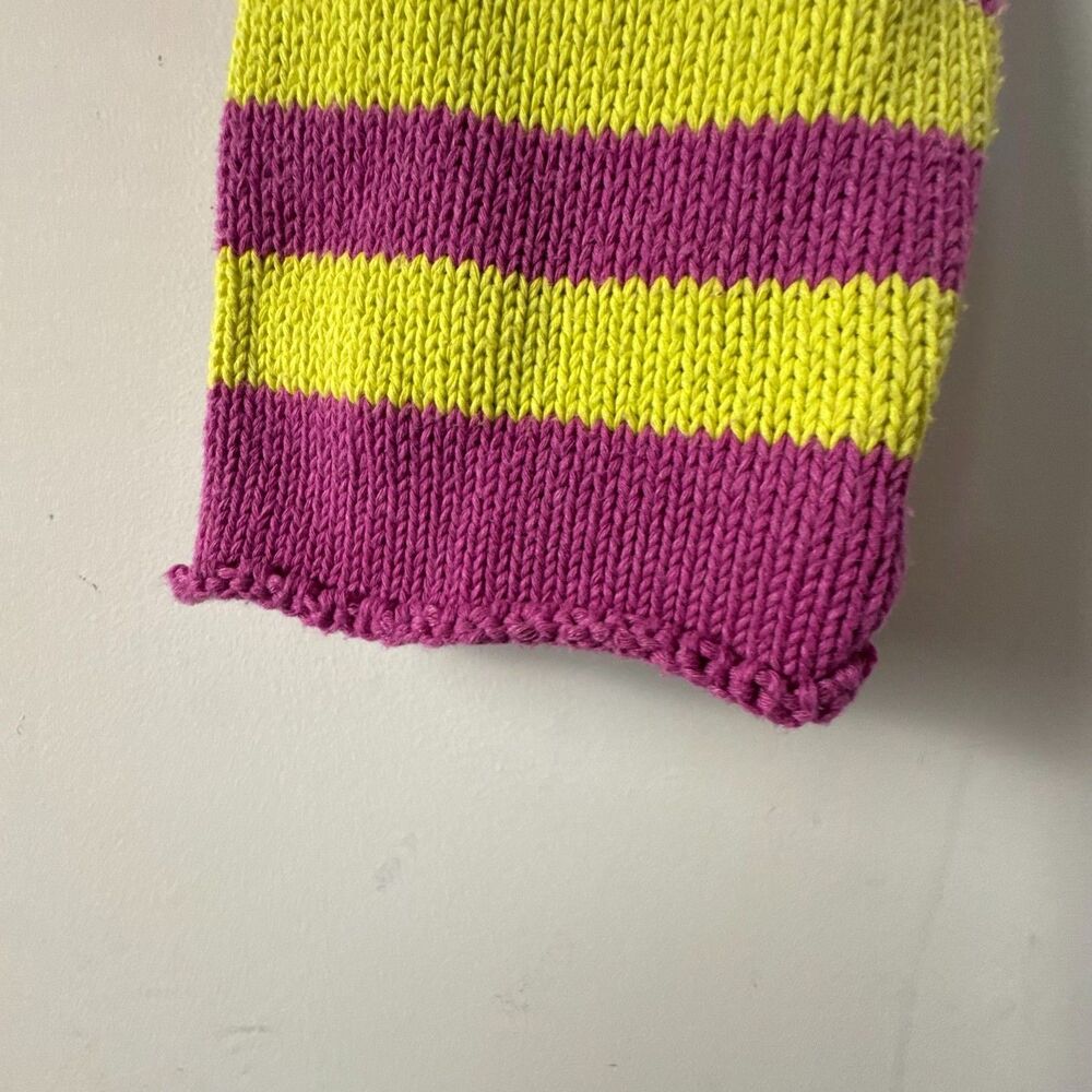 Zara Cropped Striped Sweater Pink Yellow Knit Pullover Y2K Size S - Picture 7 of 7